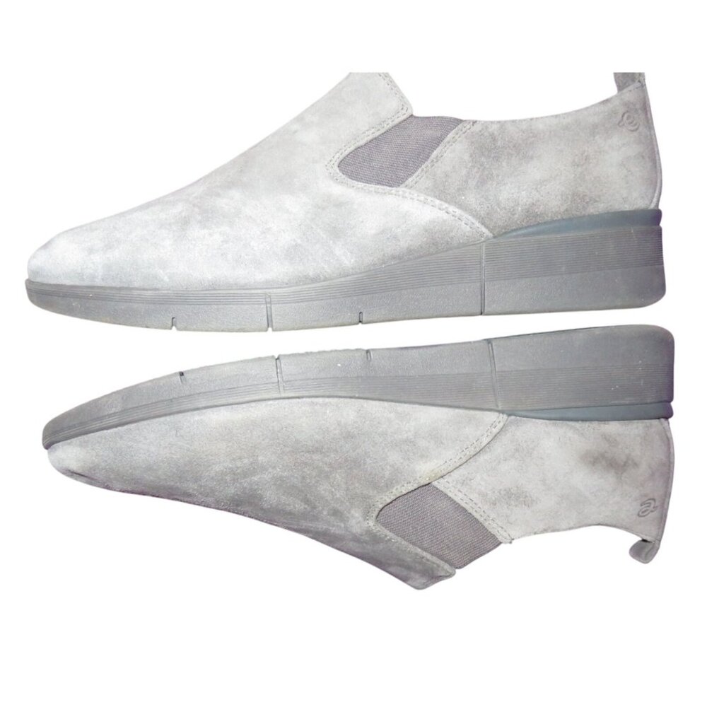 Easy Spirit Plume Loafers Gray Suede Leather Slip On Low Wedge Comfort Shoes 10W - Picture 4 of 8